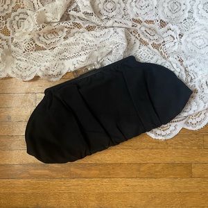 Vintage Large Gigantic 1940’s Black Wool Evening Bag Purse Clutch w Lucite Clasp